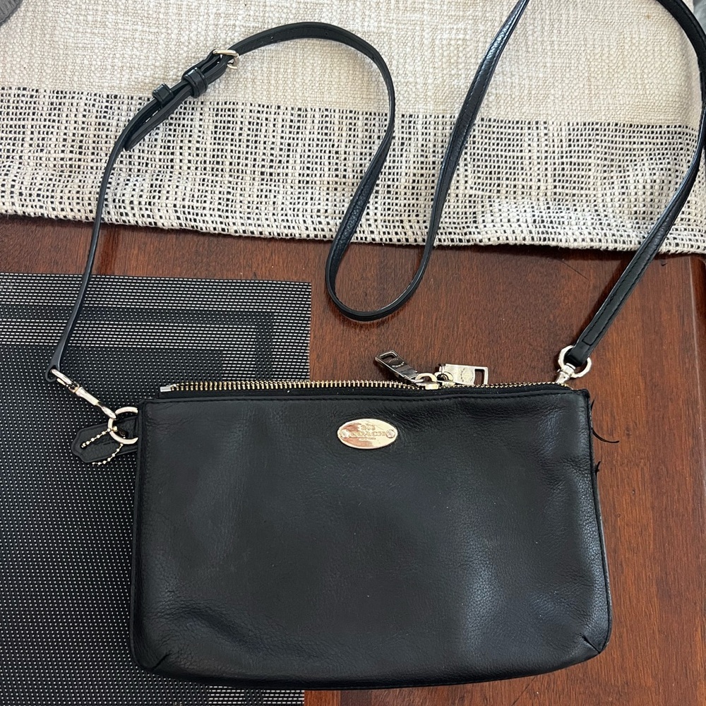 Coach Black Leather Crossbody Bag